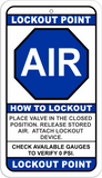 Air Lockout Point Identification Tag For VALVE