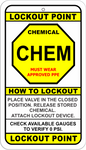 Chemical Lockout Point Identification Tag VALVE
