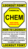 Chemical Lockout Point Identification Tag VALVE
