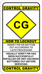 CG Control Gravity Lockout Point Identification Tag PIN/BOTTOM OUT