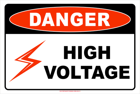 Aluminum sign Danger High Voltage
