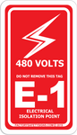 Electrical Lockout Point Identification Tag