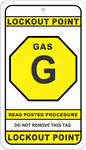 Gas Lockout Point Identification Tag