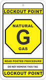 Gas NATURAL Lockout Point Identification Tag