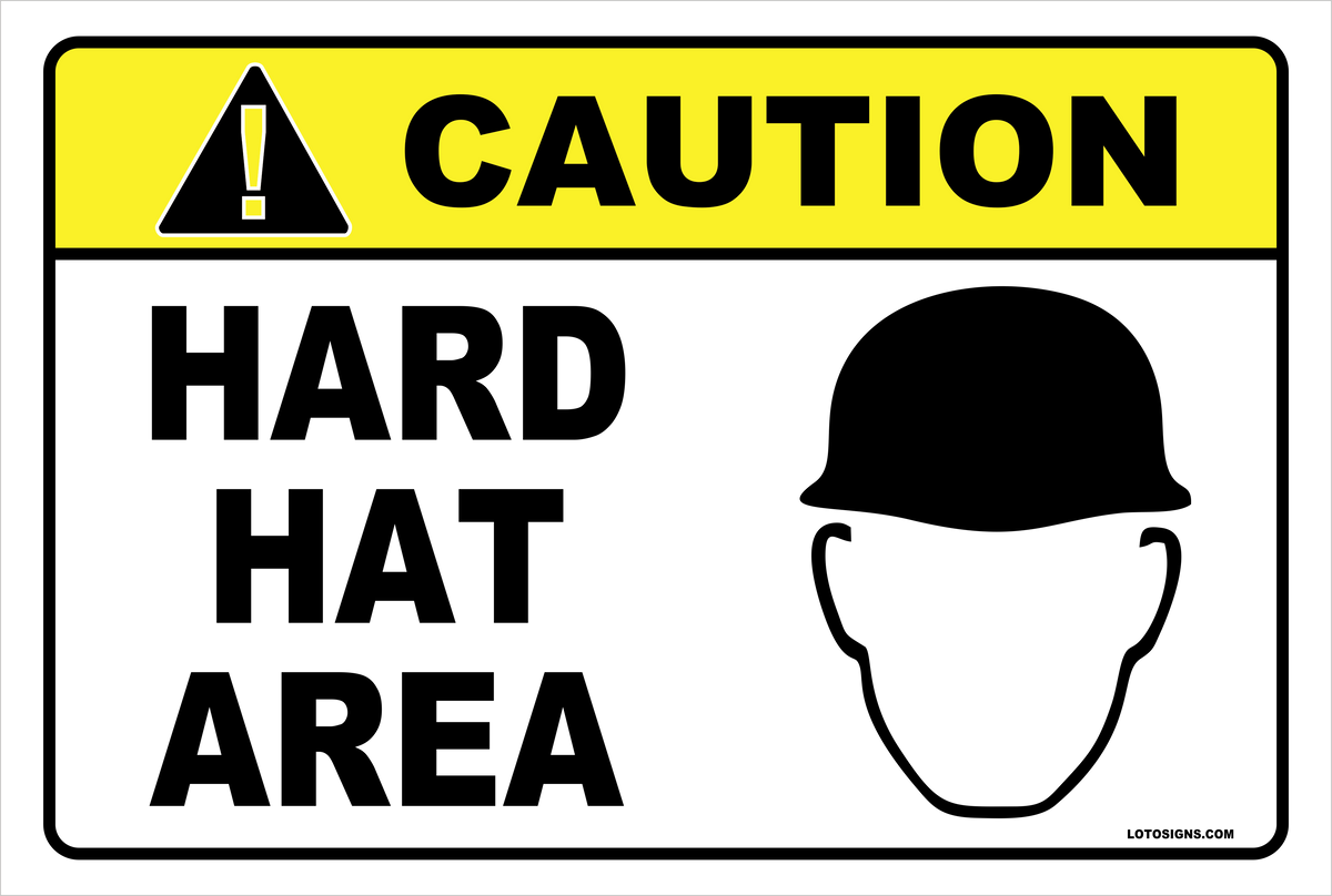 Aluminum Sign CAUTION Hard Hat Required – Visual Safety Systems L.L.C.