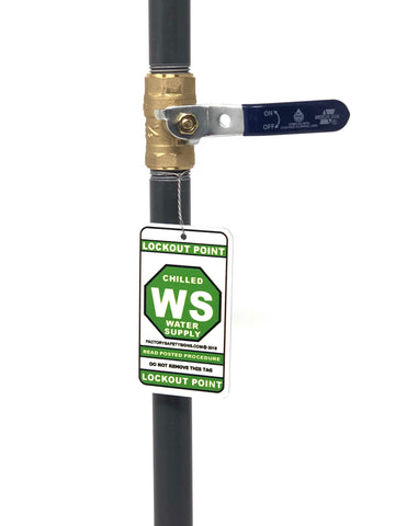 Water Chilled Supply Lockout Point Identification Tag