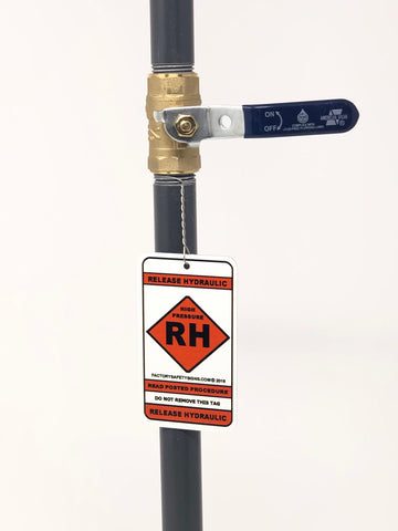 Hydraulic Pressure Release Lockout Point Identification Tag