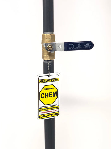 Chemical Lockout Point Identification Tag