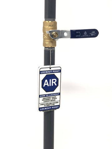 Air Lockout Point Identification Tag For QUICK DISCONNECT
