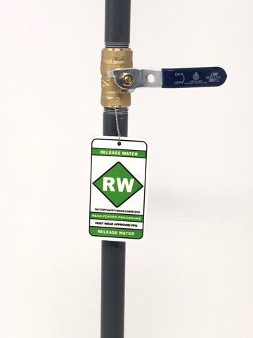 Water Release Pressure Lockout Point Identification Tag