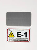 Electrical Lockout Point Identification Tag CUSTOM