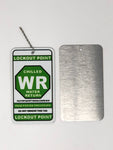 Water Chilled Return Lockout Point Identification Tag