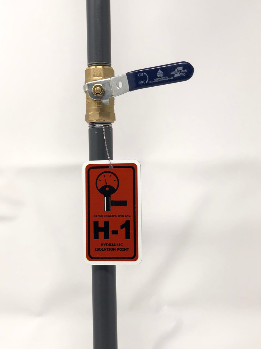 Hydraulic Pressure Lockout Point Identification Tag Visual Safety
