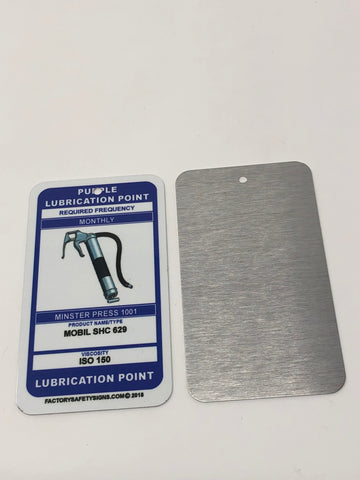 Custom Machine Lubrication Identification Tag – Visual Safety Systems L ...