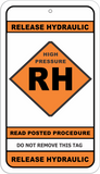 Hydraulic Pressure Release Lockout Point Identification Tag